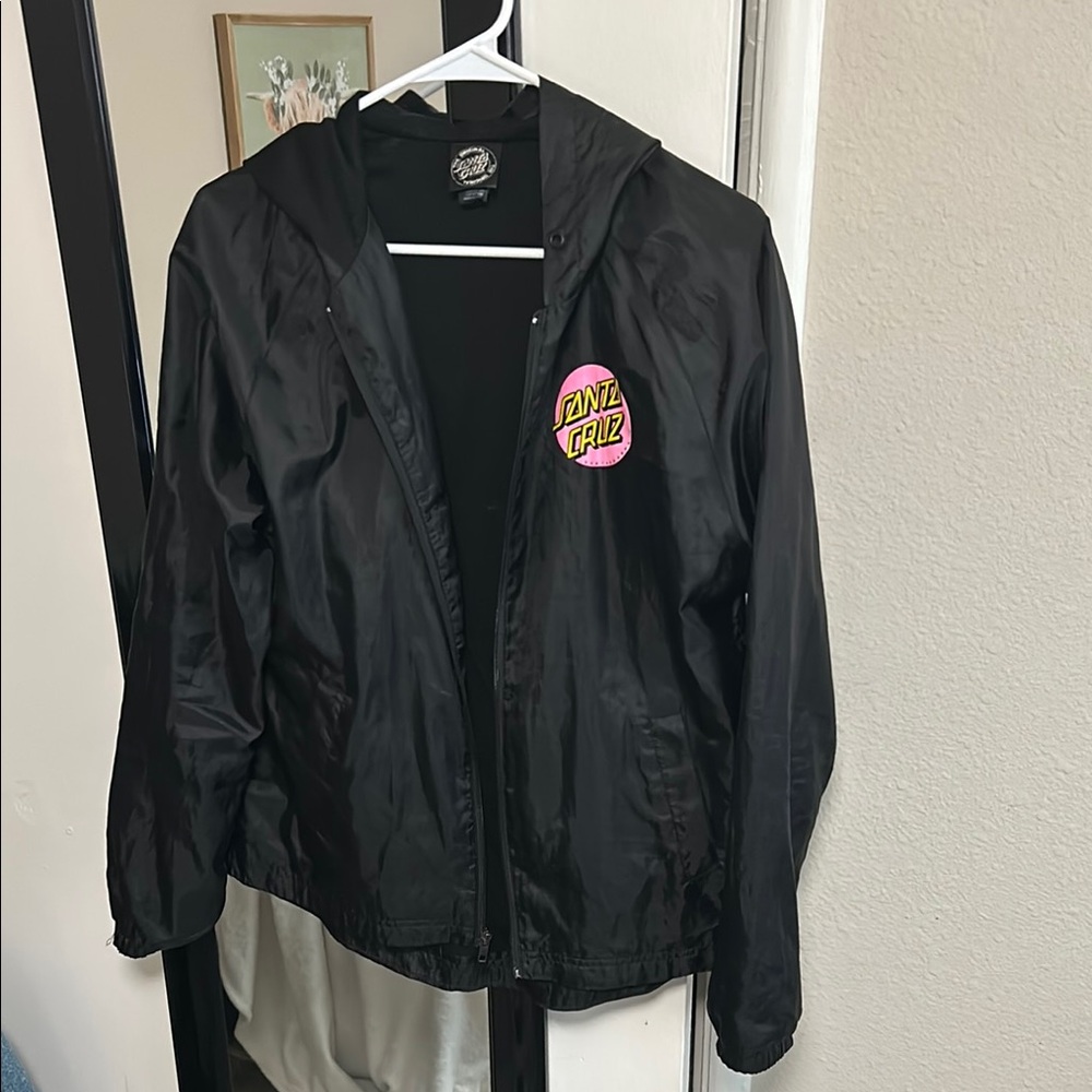 Santa Cruz Skateboards Black Women's windbreaker Jacket